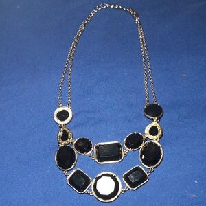 Sophisticated Black and Gold Statement Necklace